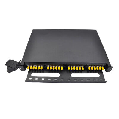 Jakość  Black ODF Patch Panel Simplex 24F 24 Port ST Fiber Patch Panel Face Plate 6 Slot fabryka