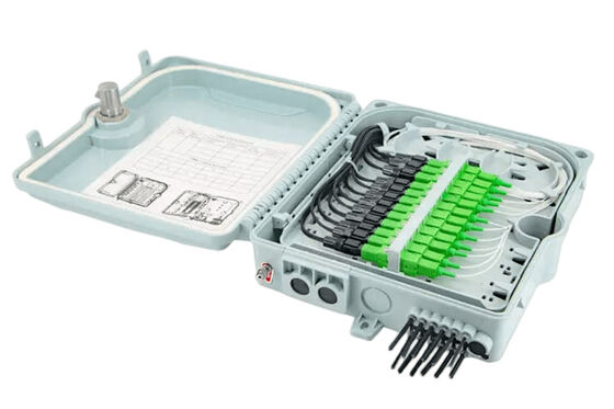 Skrzynka zaciskowa światłowodowa 12 portów SC/LC/ST/FC IP-66 UPC/APC Jasnoszary FTTH
