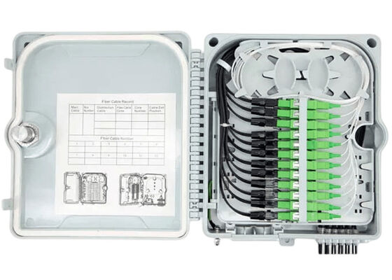 Skrzynka zaciskowa światłowodowa 12 portów SC/LC/ST/FC IP-66 UPC/APC Jasnoszary FTTH