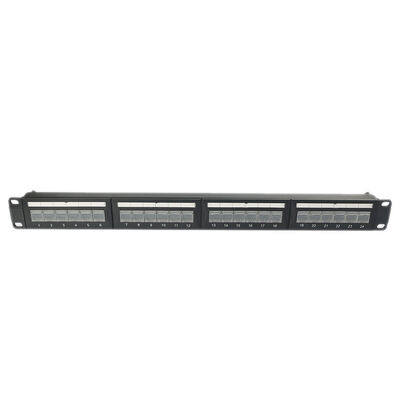 1U 24-portowy nieekranowany panel krosowy Keystone RJ45 odporny na kurz