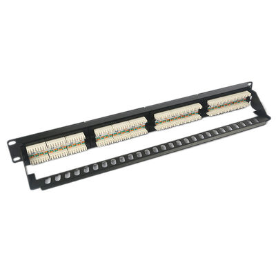1U 24-portowy nieekranowany panel krosowy Keystone RJ45 odporny na kurz