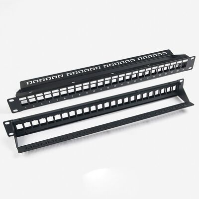 Pusty panel krosowy sieciowy Nieekranowany panel krosowy RJ45 24 porty 1U