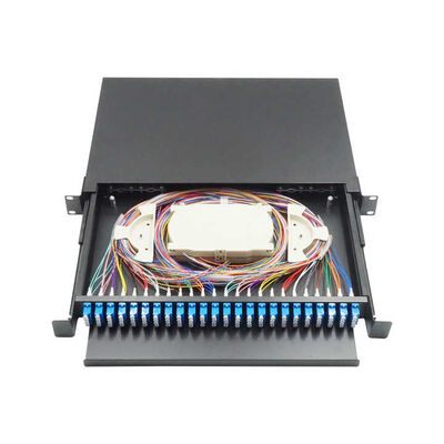 48-rdzeniowy czarny panel przyłączeniowy z szufladą 430x200x46mm