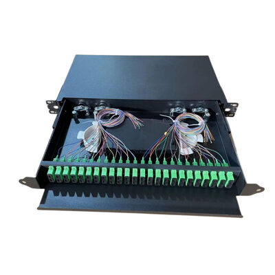 19-calowe czarne szuflady optyczne do montażu w stojaku Patch panel światłowodowy do okablowania sieciowego