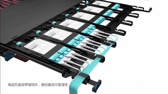 1U 144 rdzeni MTP MPO -LC Panel krosowy ODF Obudowa typu wysuwanego na 12 kaset